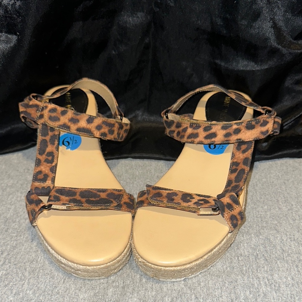 Nine West Animal Print Wedge Sandals